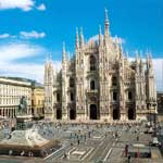 Piazza Duomo, Milaan, Lombardije, Noord Italië