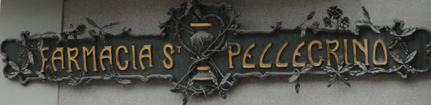 Bord op apotheek in SanPellegrino goed voorbeeld Jugendstil