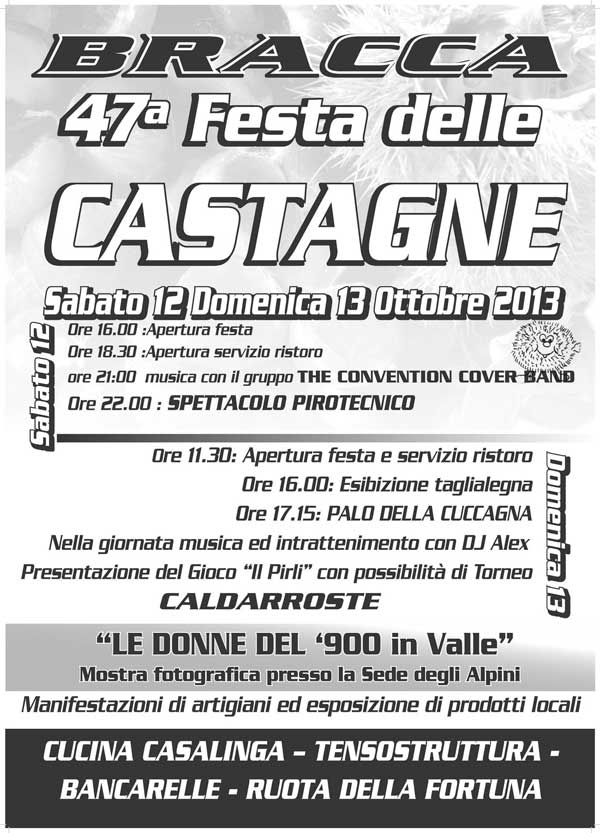 Kastanjefeest in Bracca (Valle Brembana)